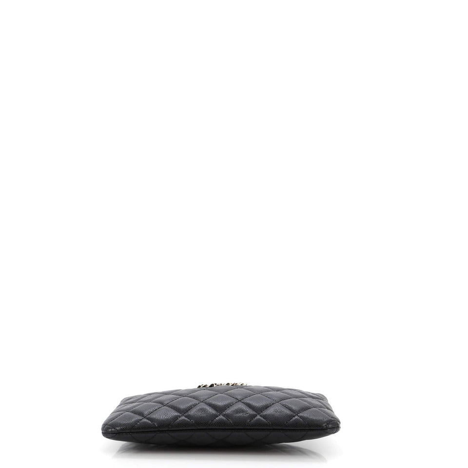 French New Wave O Case Pouch Quilted Caviar Small