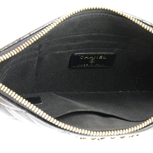 French New Wave O Case Pouch Quilted Caviar Small