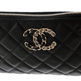 French New Wave O Case Pouch Quilted Caviar Small