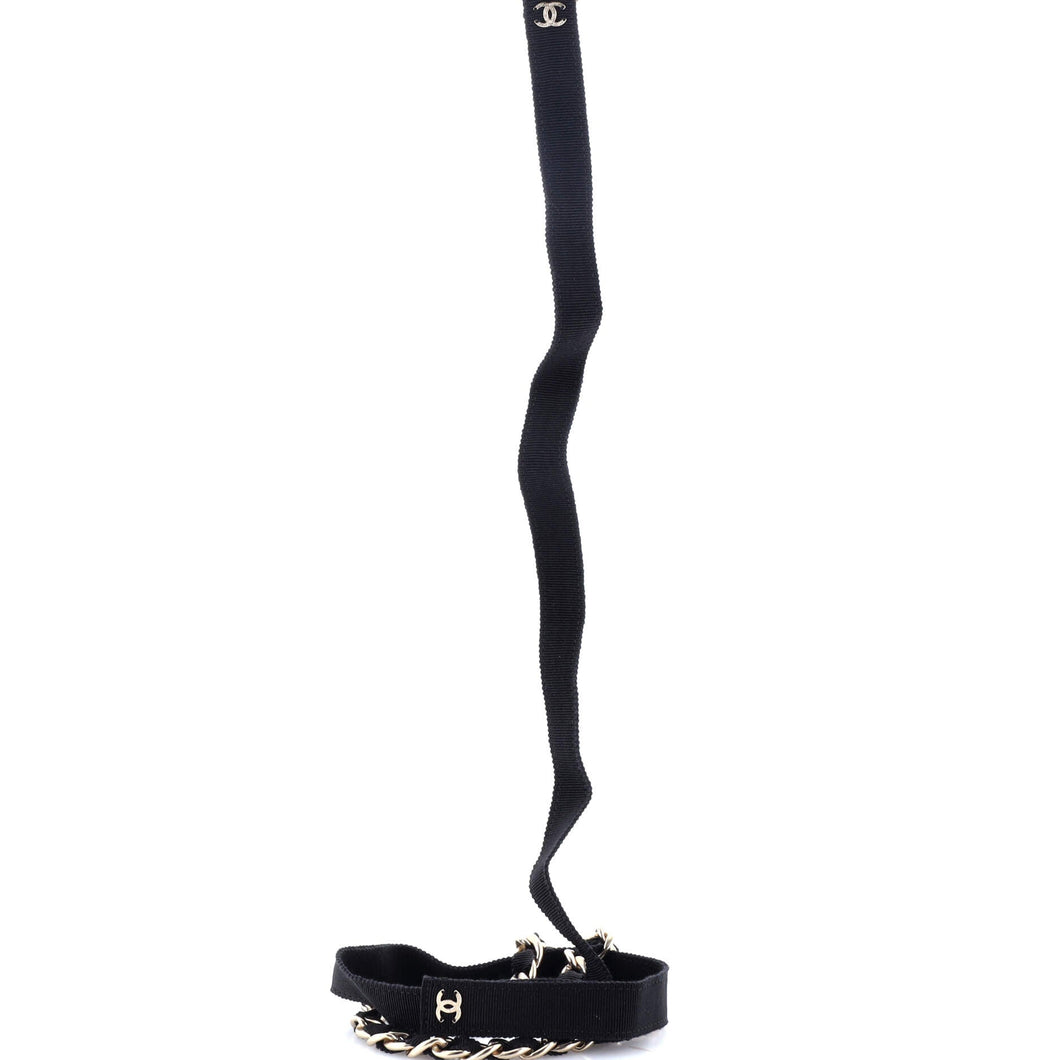 CC Bow Chain Belt Metal and Grosgrain 150