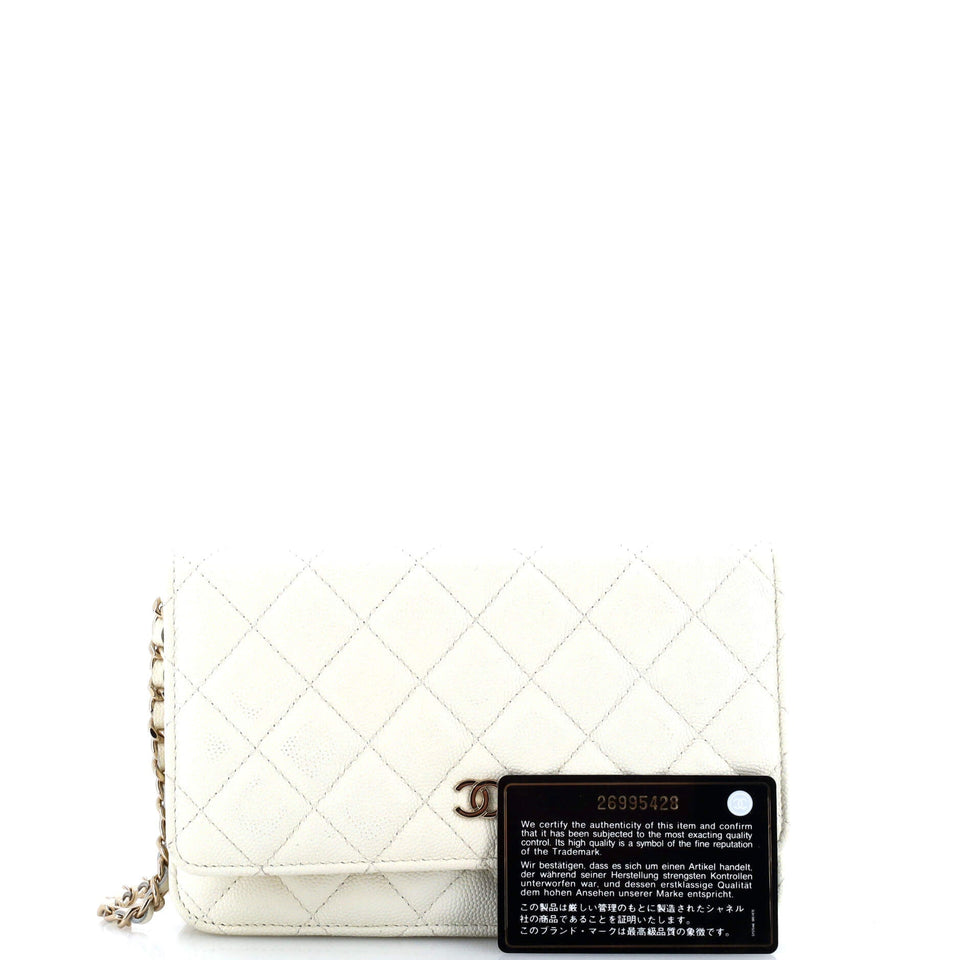 Wallet on Chain Quilted Caviar Mini