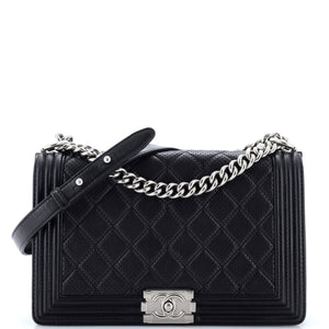 Boy Flap Bag Quilted Perforated Lambskin New Medium