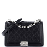 Boy Flap Bag Quilted Perforated Lambskin New Medium