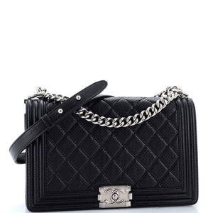 Boy Flap Bag Quilted Perforated Lambskin New Medium