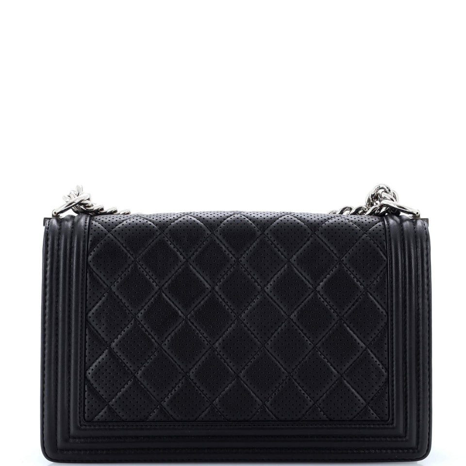 Boy Flap Bag Quilted Perforated Lambskin New Medium