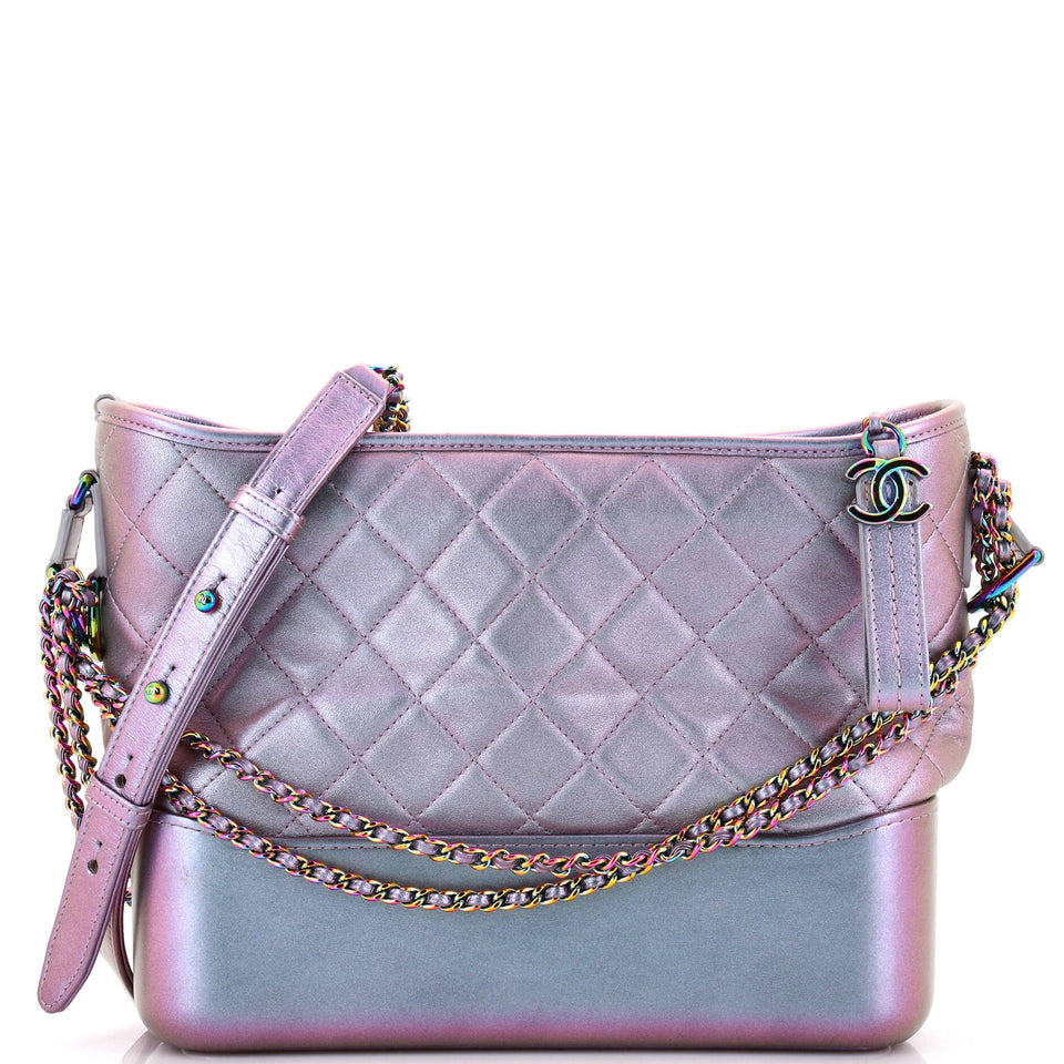 Gabrielle Hobo Quilted Iridescent Lambskin Medium