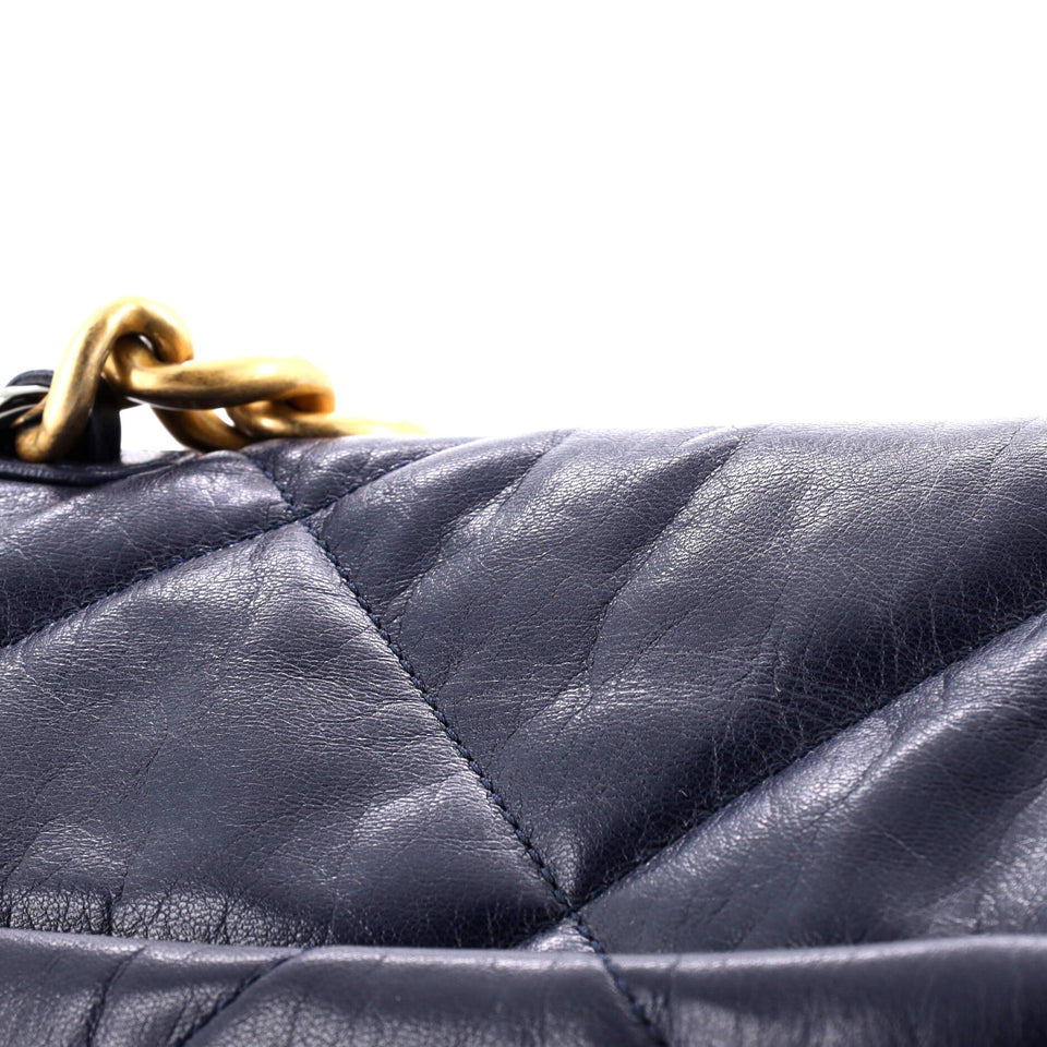 19 Flap Bag Quilted Leather Large