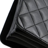 CC Top Handle Chain Full Flap Bag Quilted Caviar Small