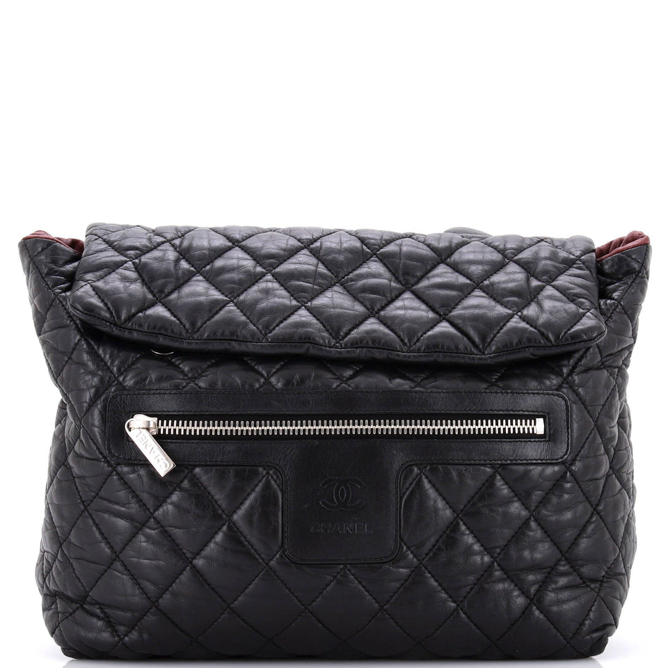 Coco Cocoon Flap Backpack Quilted Lambskin
