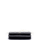 Pearl Strap Clutch with Chain Quilted Calfskin