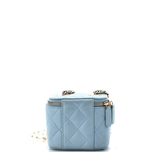 Vanity Case with Pearl Chain Quilted Lambskin Mini