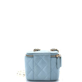 Vanity Case with Pearl Chain Quilted Lambskin Mini