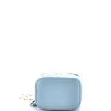 Vanity Case with Pearl Chain Quilted Lambskin Mini
