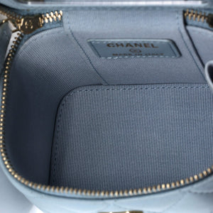 Vanity Case with Pearl Chain Quilted Lambskin Mini
