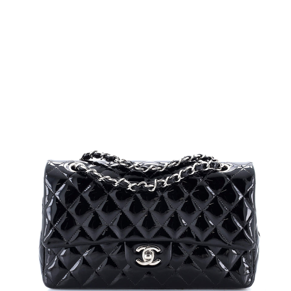 Classic Double Flap Bag Quilted Patent Medium