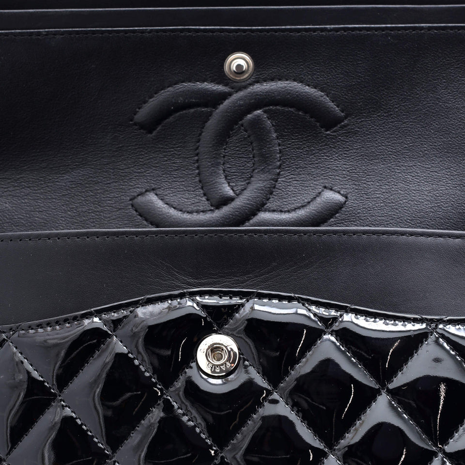 Classic Double Flap Bag Quilted Patent Medium