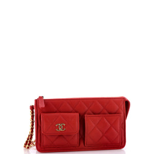 Polly Pocket Wristlet Pouch Quilted Caviar