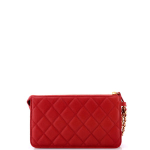 Polly Pocket Wristlet Pouch Quilted Caviar