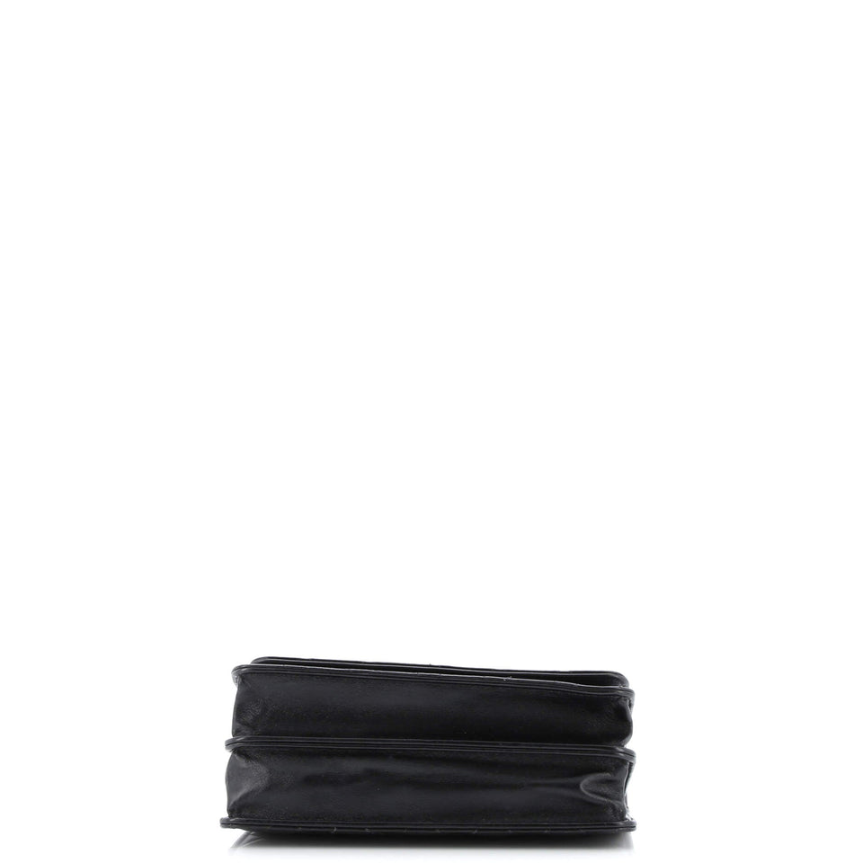 Top Handle Phone Holder with Chain Quilted Lambskin with Crystals