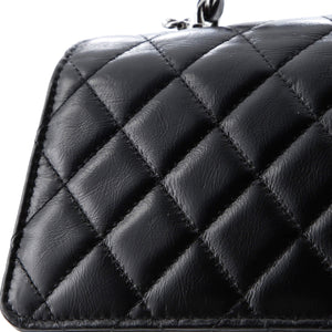 Top Handle Phone Holder with Chain Quilted Lambskin with Crystals