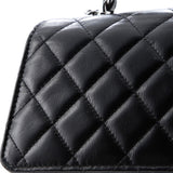 Top Handle Phone Holder with Chain Quilted Lambskin with Crystals