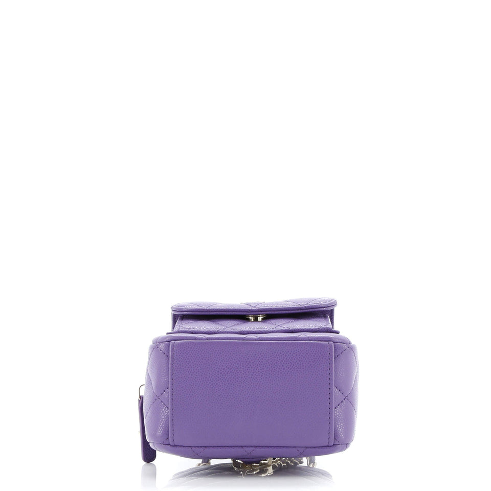Classic CC Chain Pocket Backpack Quilted Caviar Mini