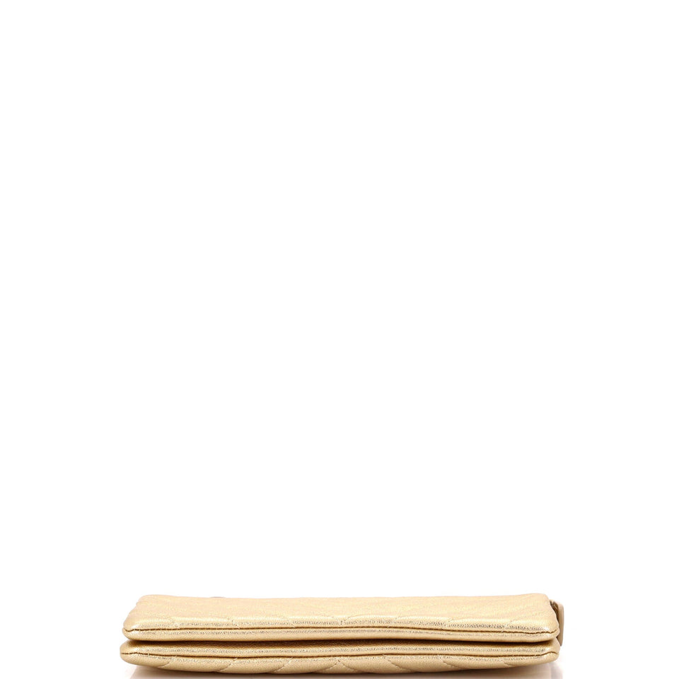 Classic Double Pocket Zip Pouch Chevron Sheepskin Small