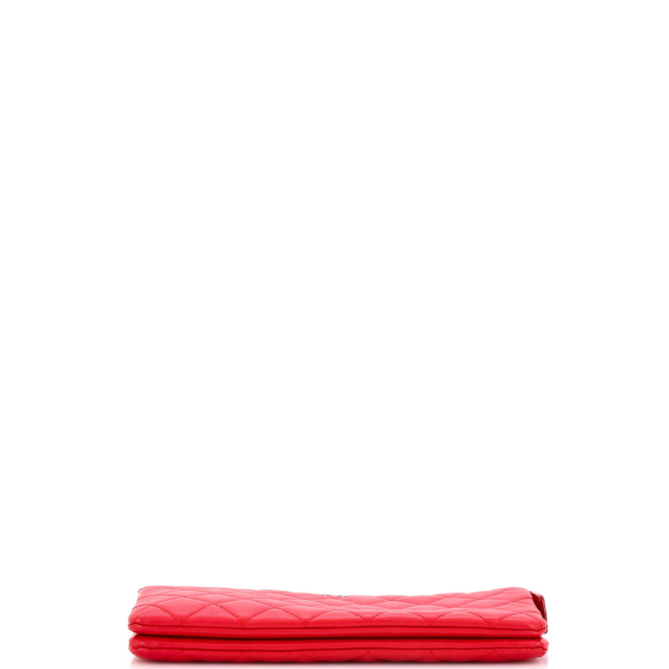 Classic Double Pocket Zip Pouch Quilted Lambskin Small