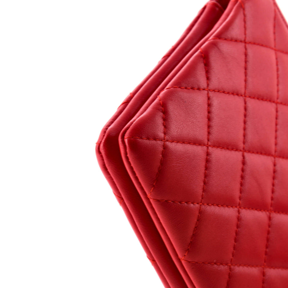 Classic Double Pocket Zip Pouch Quilted Lambskin Small