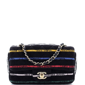 Classing Single Flap Quilted Logo Stripe Jersey Mini
