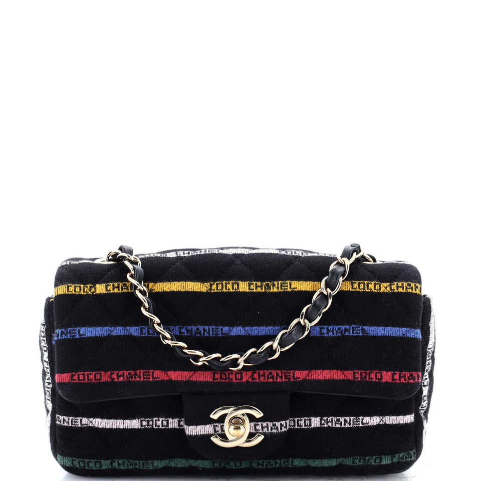 Classing Single Flap Quilted Logo Stripe Jersey Mini