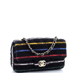 Classing Single Flap Quilted Logo Stripe Jersey Mini