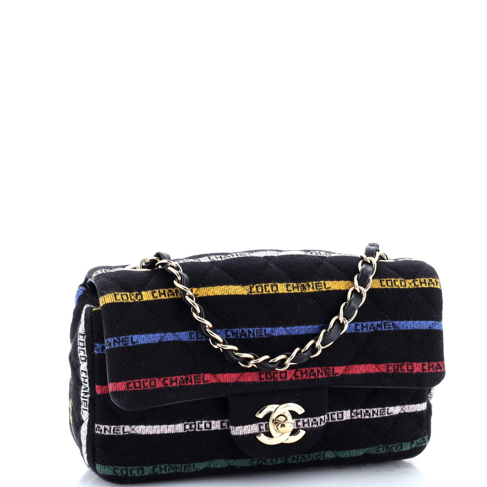 Classing Single Flap Quilted Logo Stripe Jersey Mini
