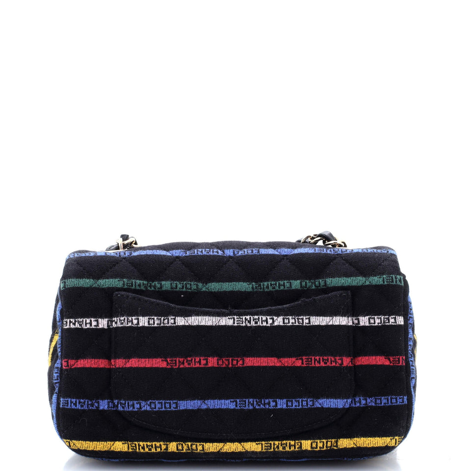 Classing Single Flap Quilted Logo Stripe Jersey Mini