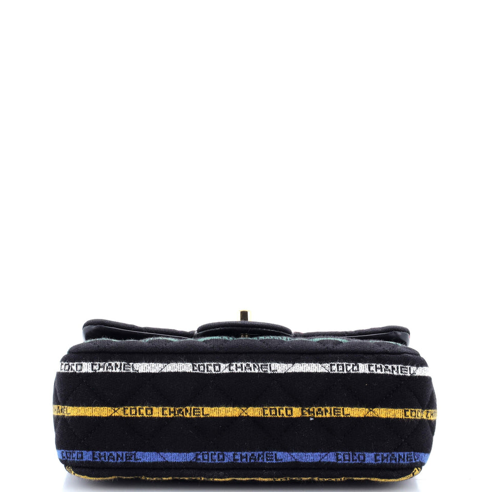 Classing Single Flap Quilted Logo Stripe Jersey Mini