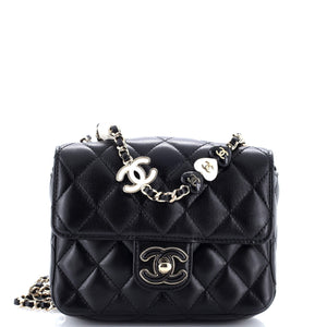 Candy Heart Flap Bag Quilted Lambskin Mini