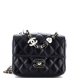 Candy Heart Flap Bag Quilted Lambskin Mini