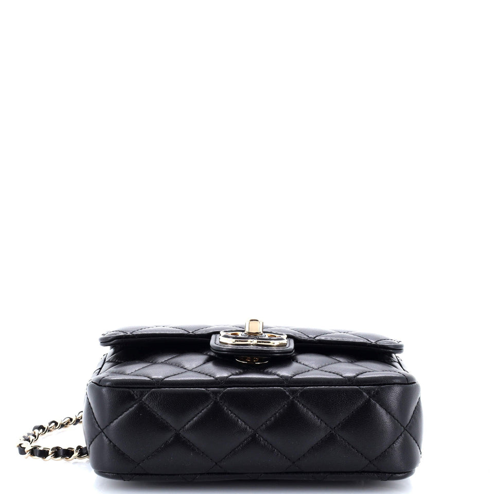 Candy Heart Flap Bag Quilted Lambskin Mini