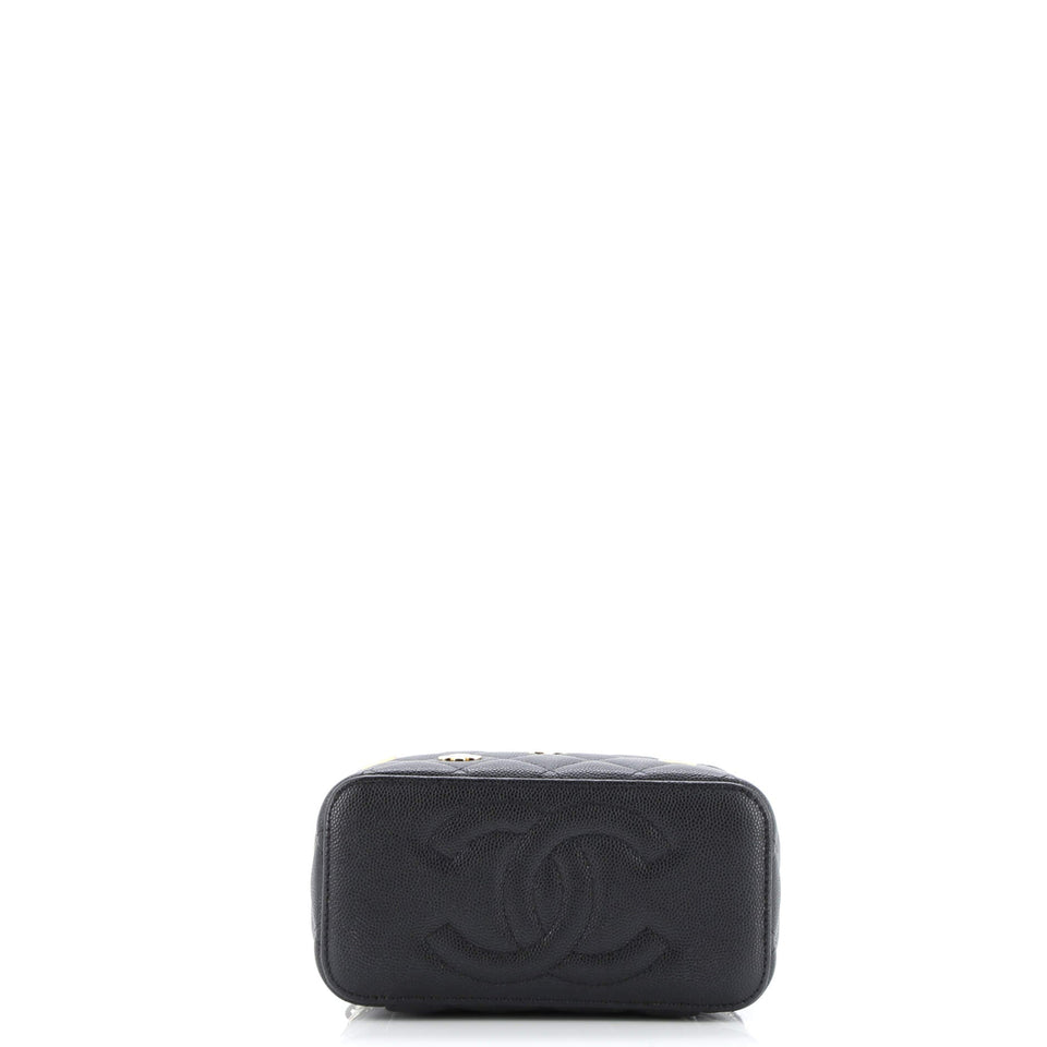 Coco Casino Vanity Case with Chain Quilted Caviar Small