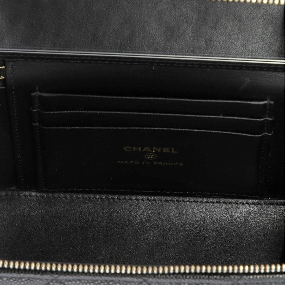 Coco Casino Vanity Case with Chain Quilted Caviar Small