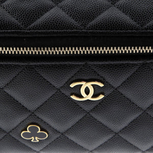 Coco Casino Vanity Case with Chain Quilted Caviar Small