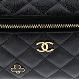 Coco Casino Vanity Case with Chain Quilted Caviar Small