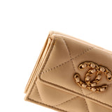 19 Trifold Flap Wallet Quilted Lambskin Small