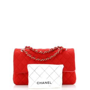 Bicolor Classic Double Flap Bag Quilted Jersey Medium