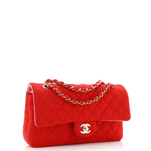Bicolor Classic Double Flap Bag Quilted Jersey Medium