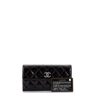 CC Brilliant Flap Wallet Quilted Patent Long