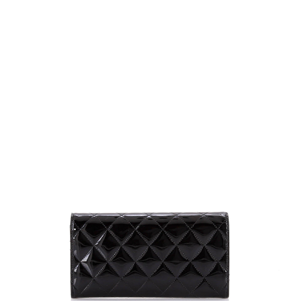 CC Brilliant Flap Wallet Quilted Patent Long