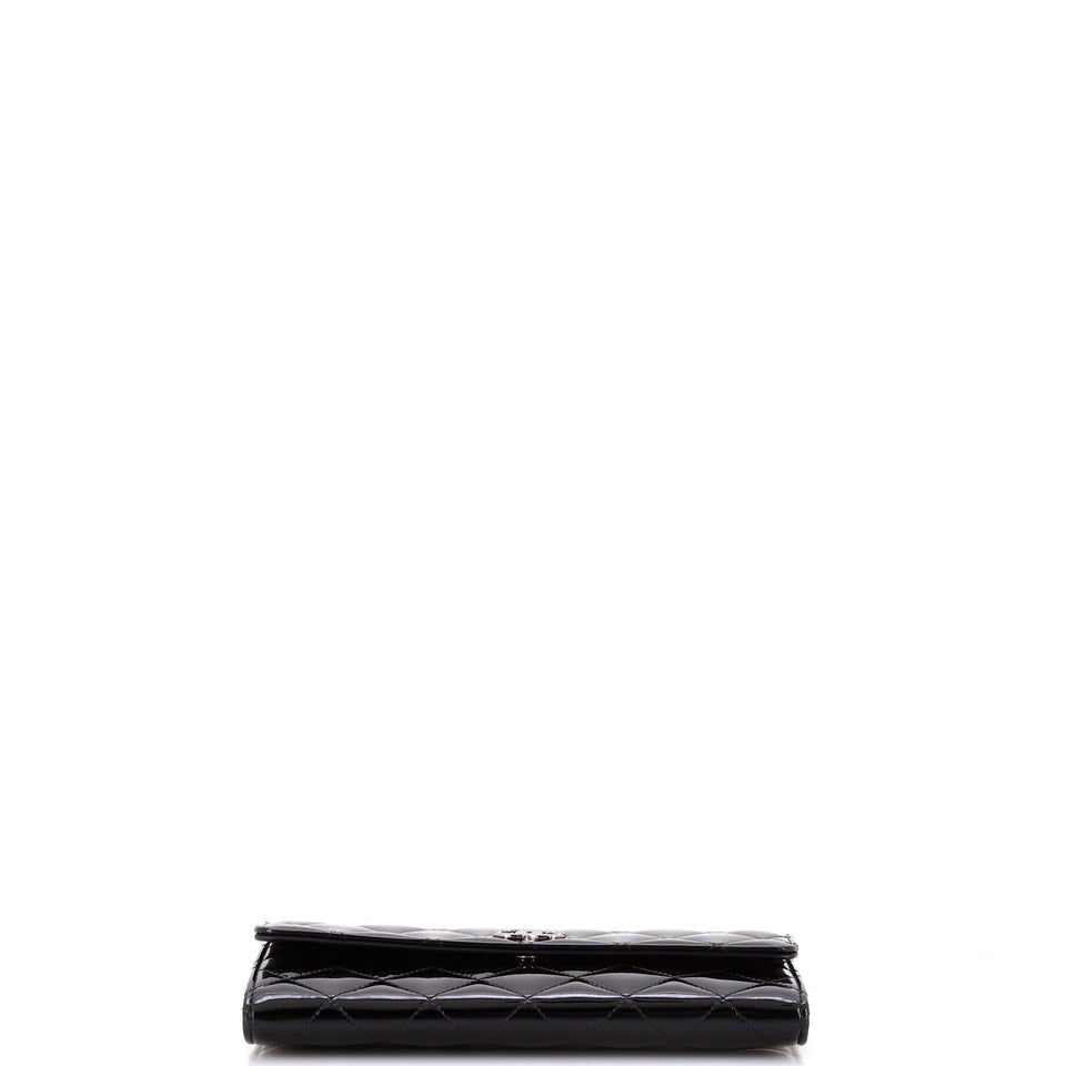 CC Brilliant Flap Wallet Quilted Patent Long