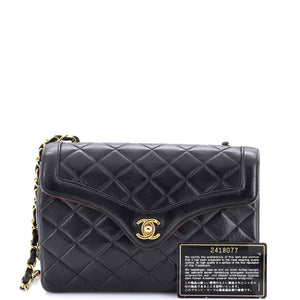 Vintage CC Chain Curve Flap Bag Quilted Lambskin Medium