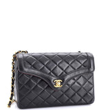 Vintage CC Chain Curve Flap Bag Quilted Lambskin Medium